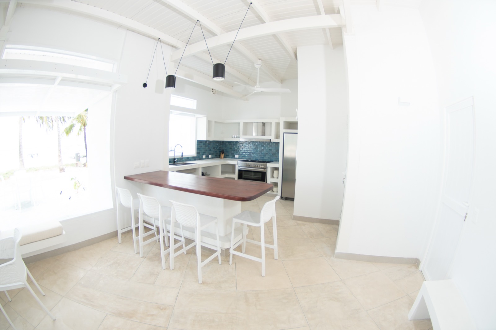 Cocina isla de madera